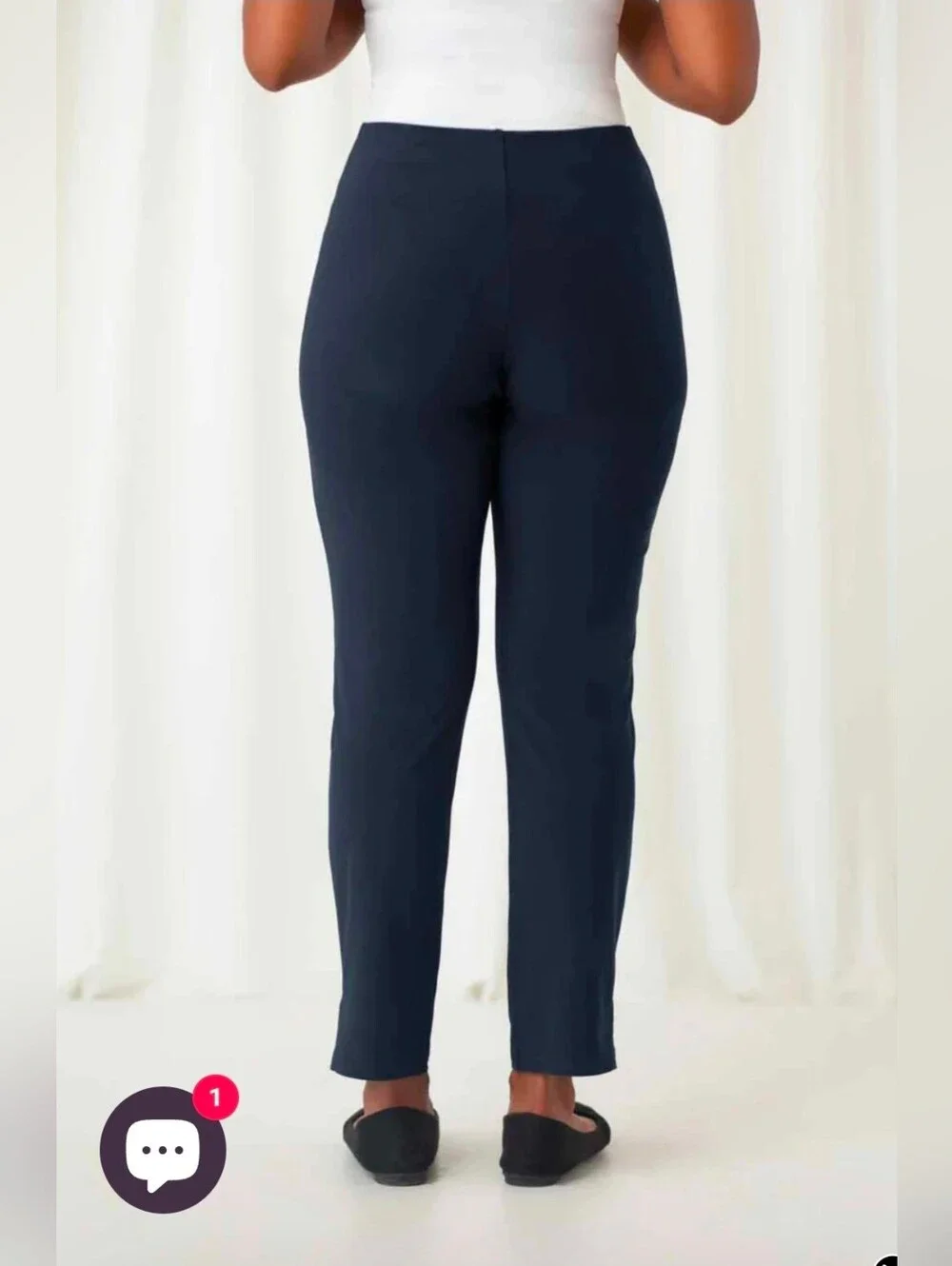 ❤️ SYMPLI HIGH RISE NARROW PANT MIDI, PULL ON, NAVY BLUE, 10 (30)